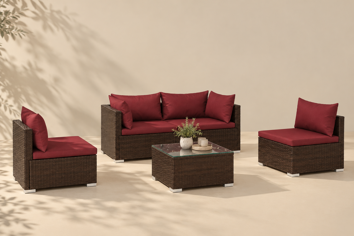 Salon de jardin en résine tressée | Cassis