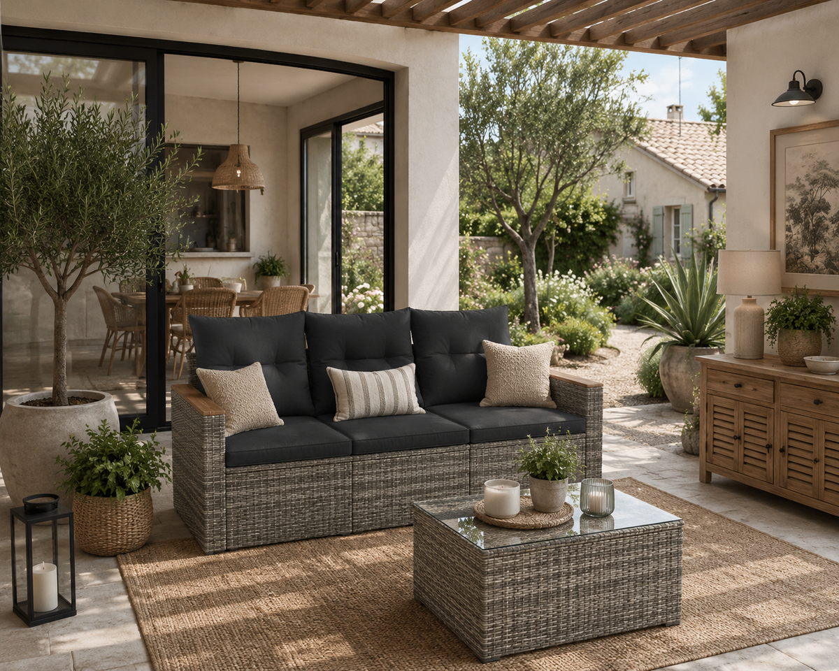 Salon de Jardin Résine Tressée Signature BORGO