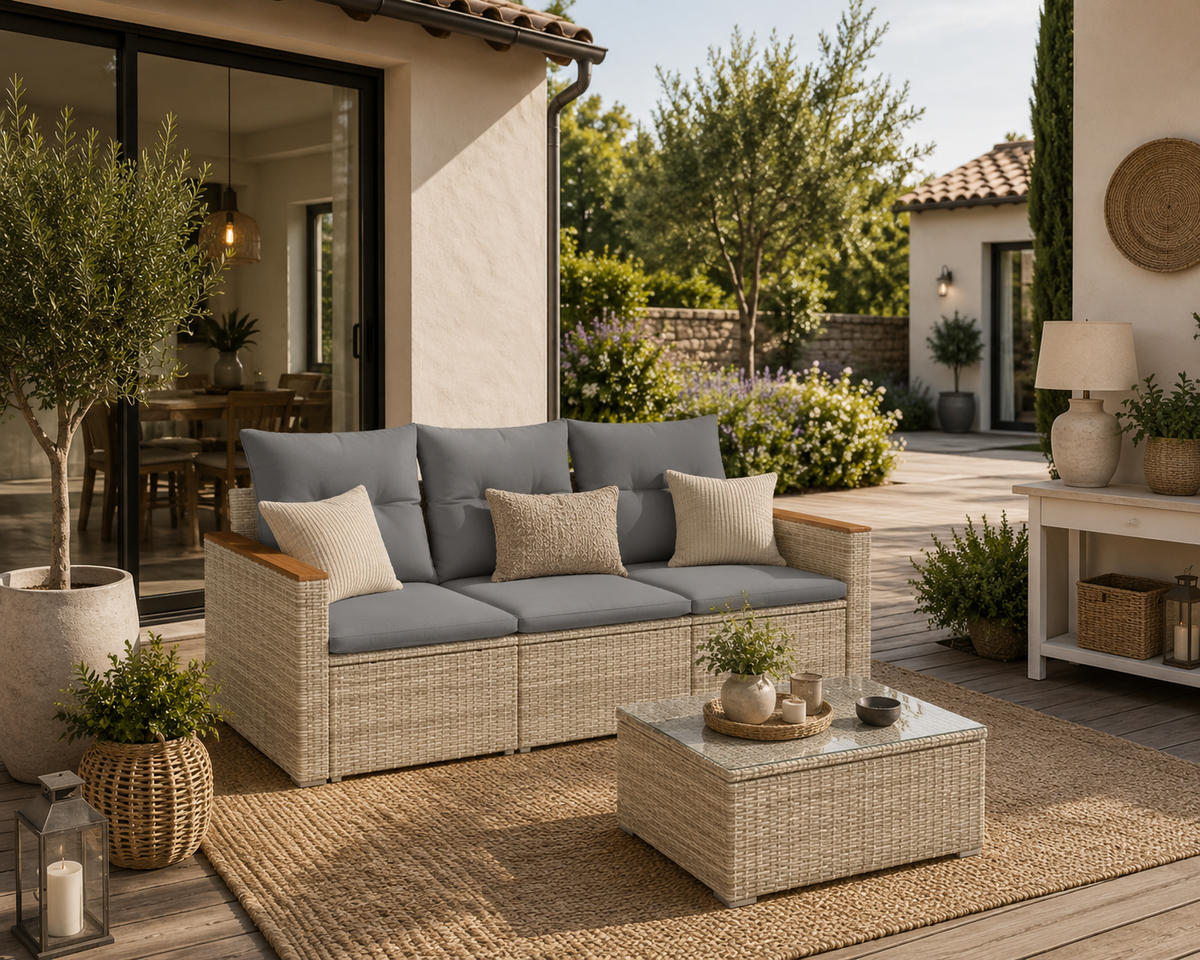 Salon de Jardin Résine Tressée Signature BORGO