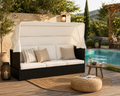 Bain de Soleil Canapé avec Auvent Résine Tressée INTIMY