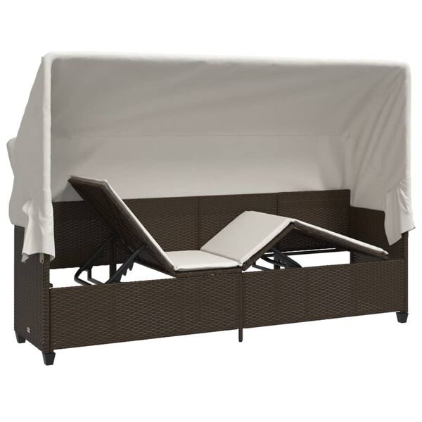 Bain de Soleil Canapé avec Auvent Résine Tressée INTIMY