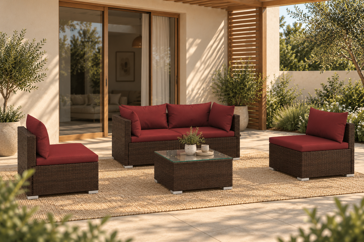 Salon de jardin en résine tressée | Cassis