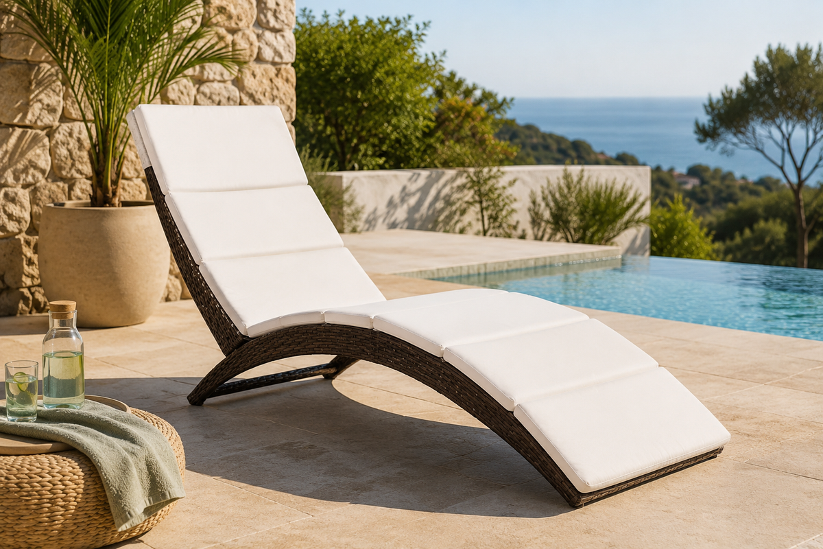 Chaise Longue Résine Tressée Pliable COON